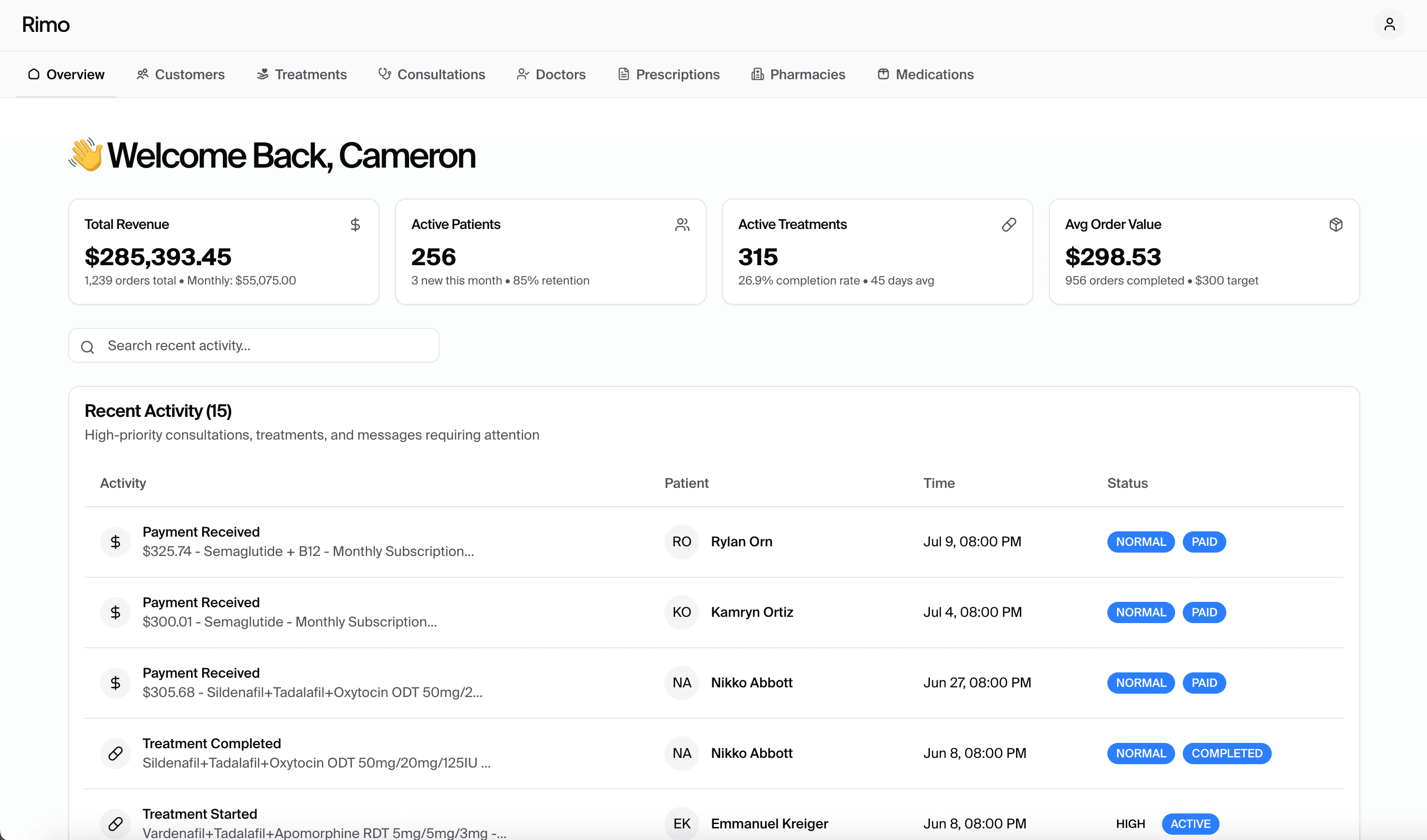 Rimo Admin Dashboard