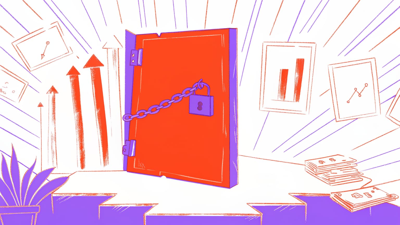 Locked vault holding card tokens with blocked migration arrows, symbolizing non-transferable recurring revenue